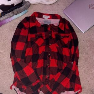 Passport Red and Black Plaid Button Down Shirt